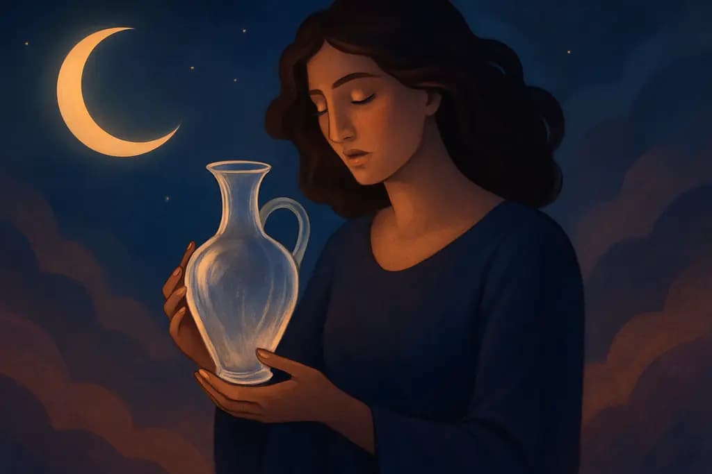 Dream illustration: carrying a fragile glass vase in a dream