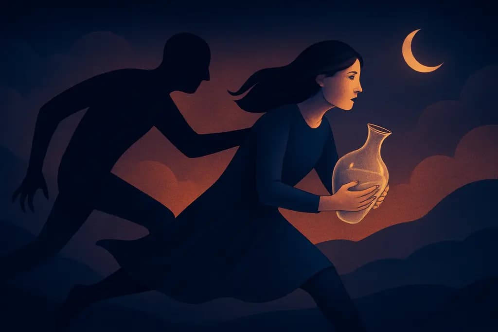 Dream illustration: carrying a fragile object while being chased dream meaning