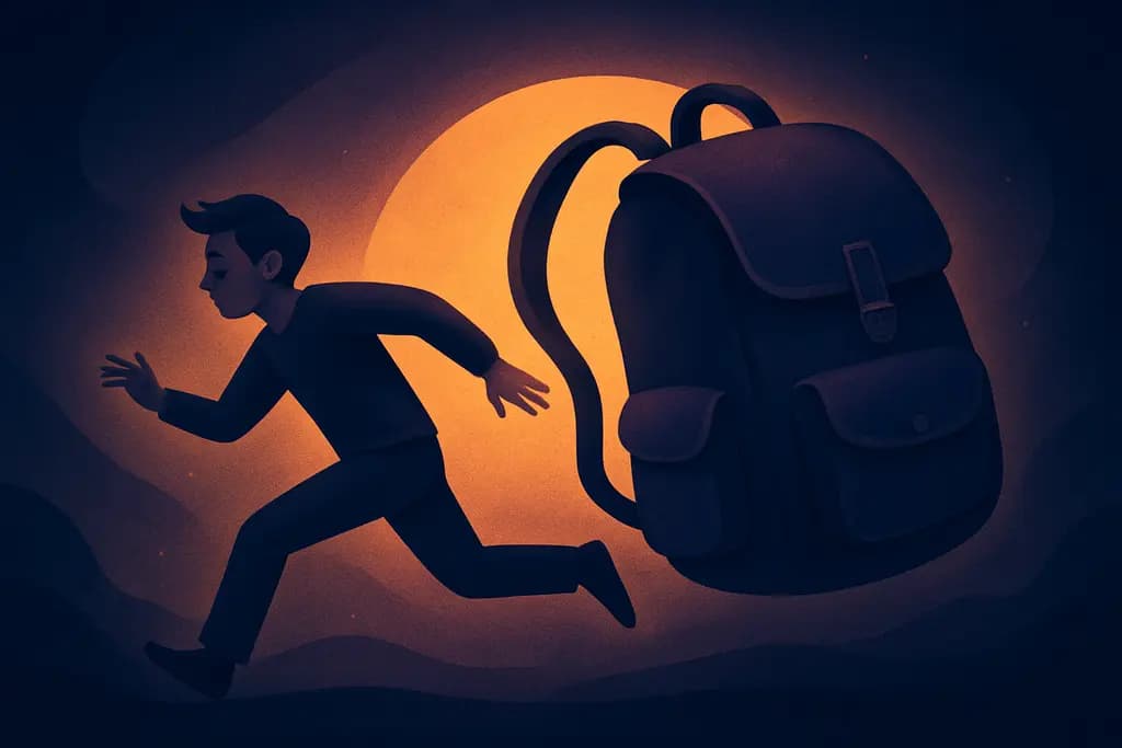 Dream illustration: carrying a heavy backpack chasing me dream meaning