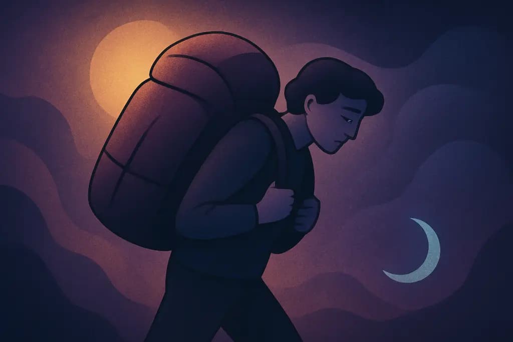 Dream illustration: Carrying a heavy backpack