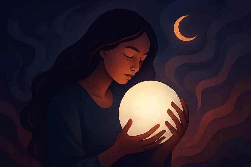 Dream illustration: carrying a white fragile object dream
