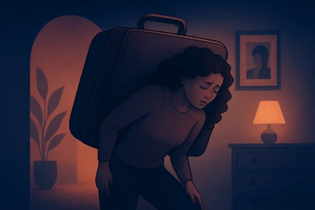 Dream illustration: carrying heavy baggage in my house dream meaning