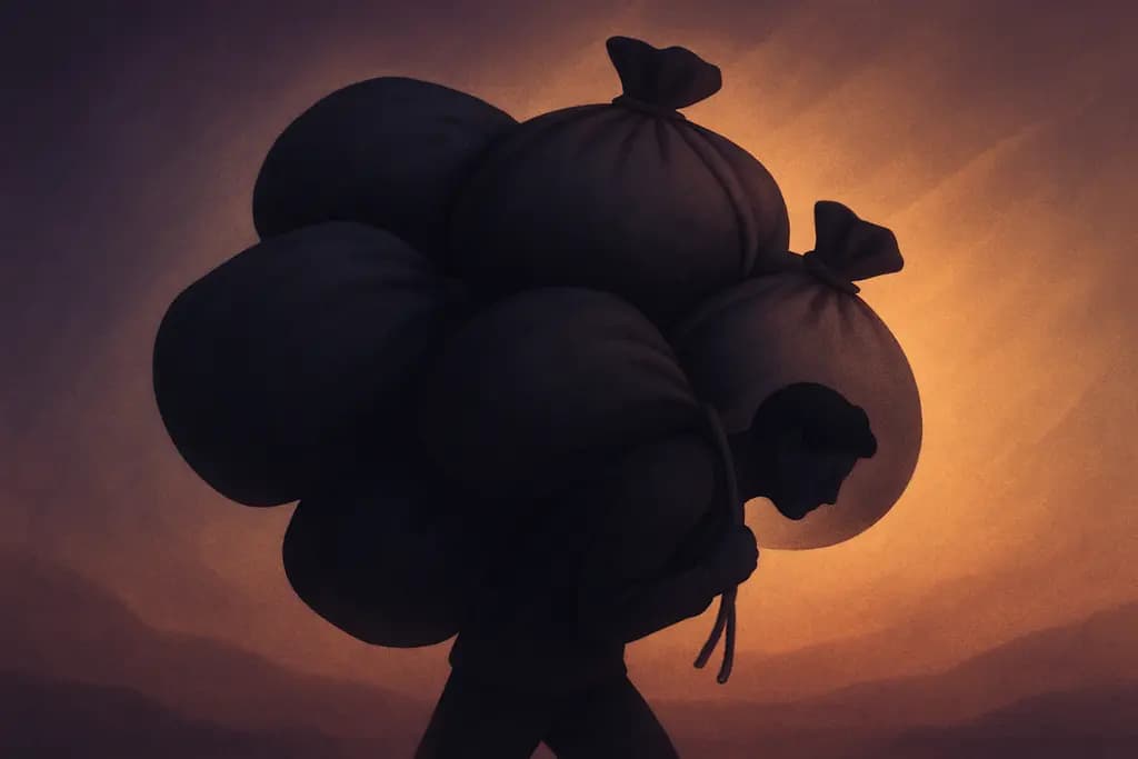 Dream illustration: carrying many heavy bags dream meaning