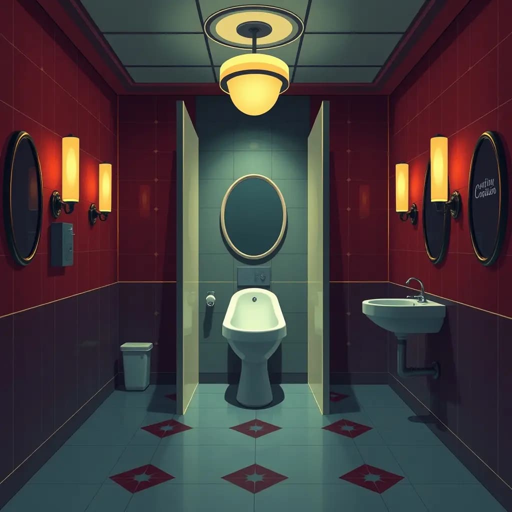 Dream illustration: a Casino Bathroom