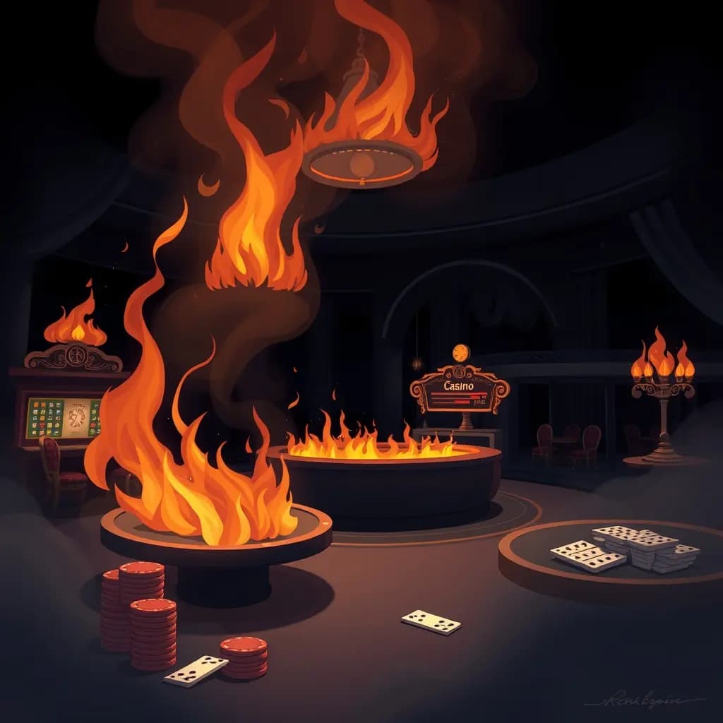 Dream illustration: a Casino on Fire