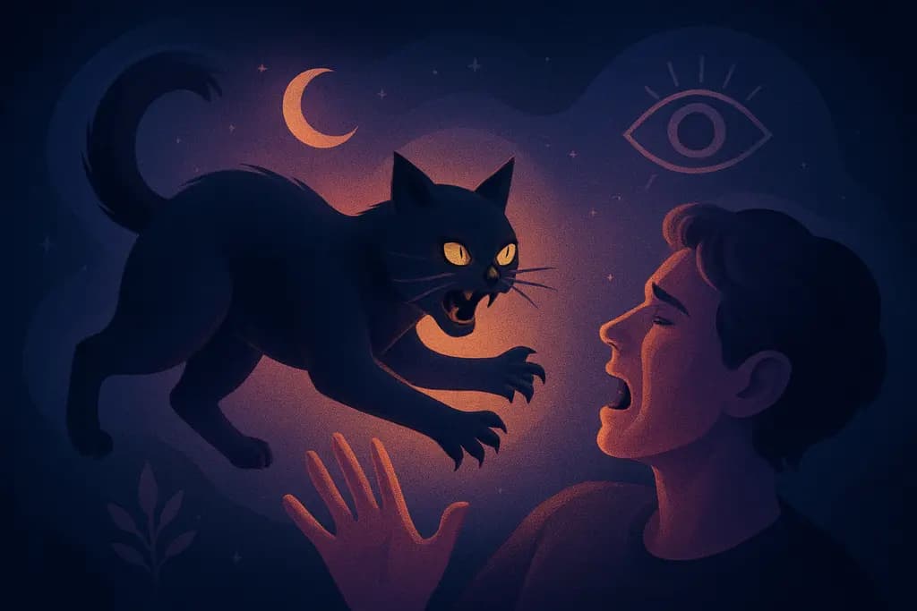 Dream illustration: Cat attacking you