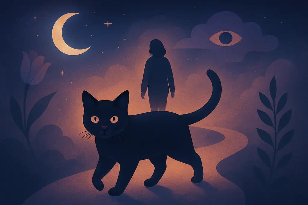 Dream illustration: Cat following you