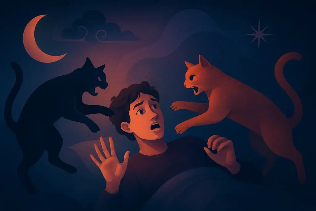 Dream illustration: Cats attacking you