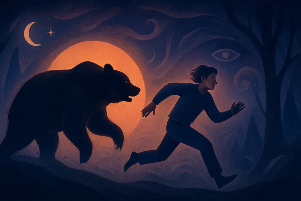 Dream illustration: Chased by a bear