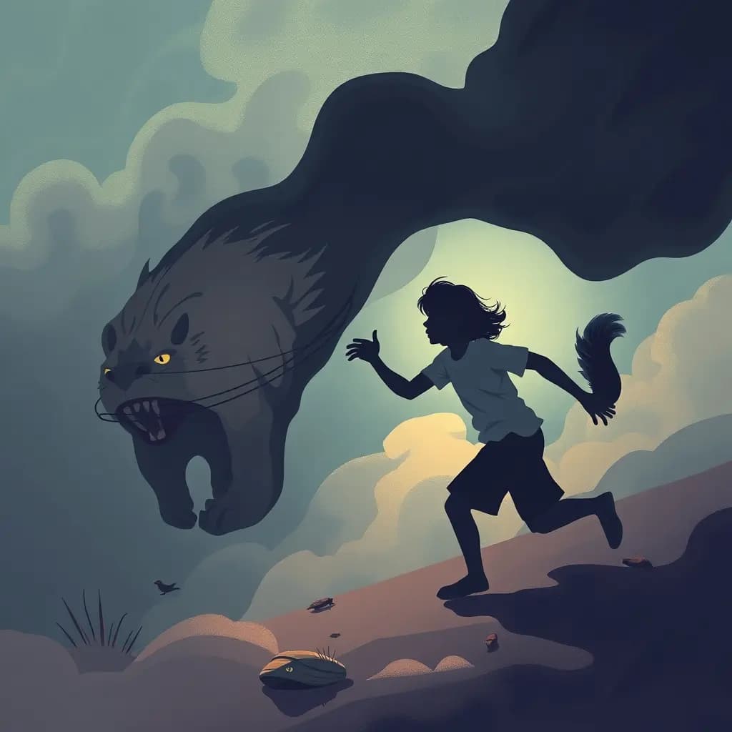 Dream illustration: Chased by an animal