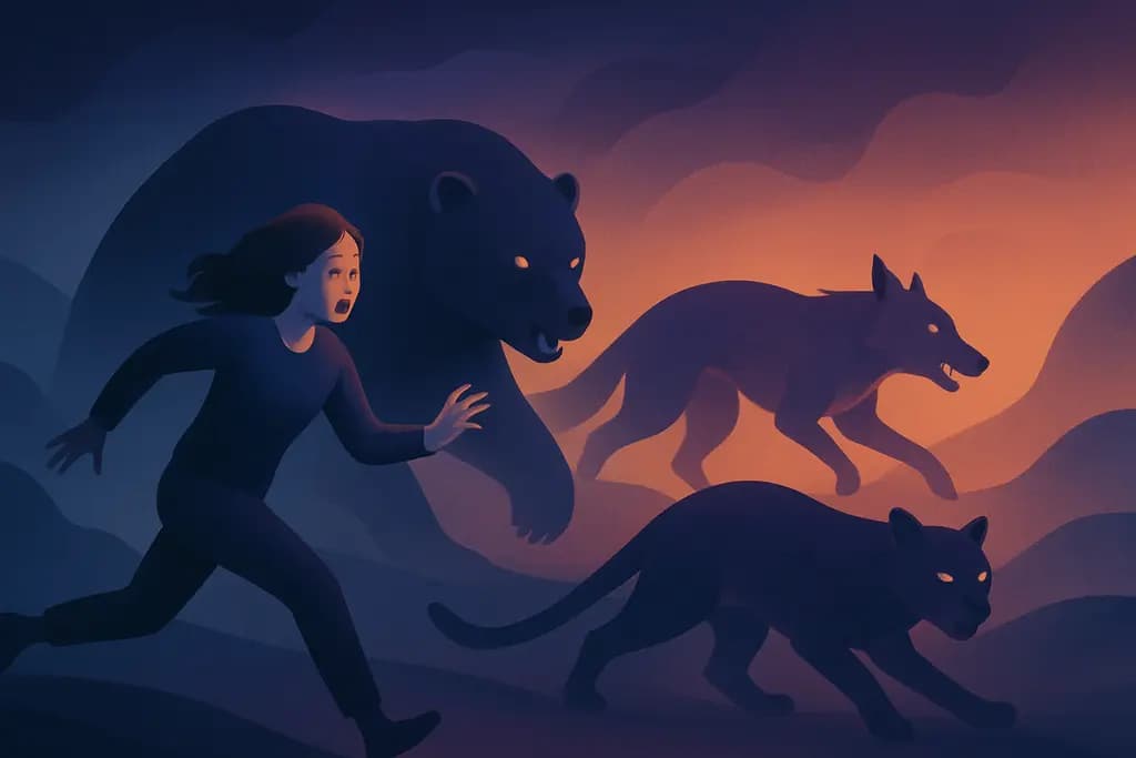 Dream illustration: Chased by Animals
