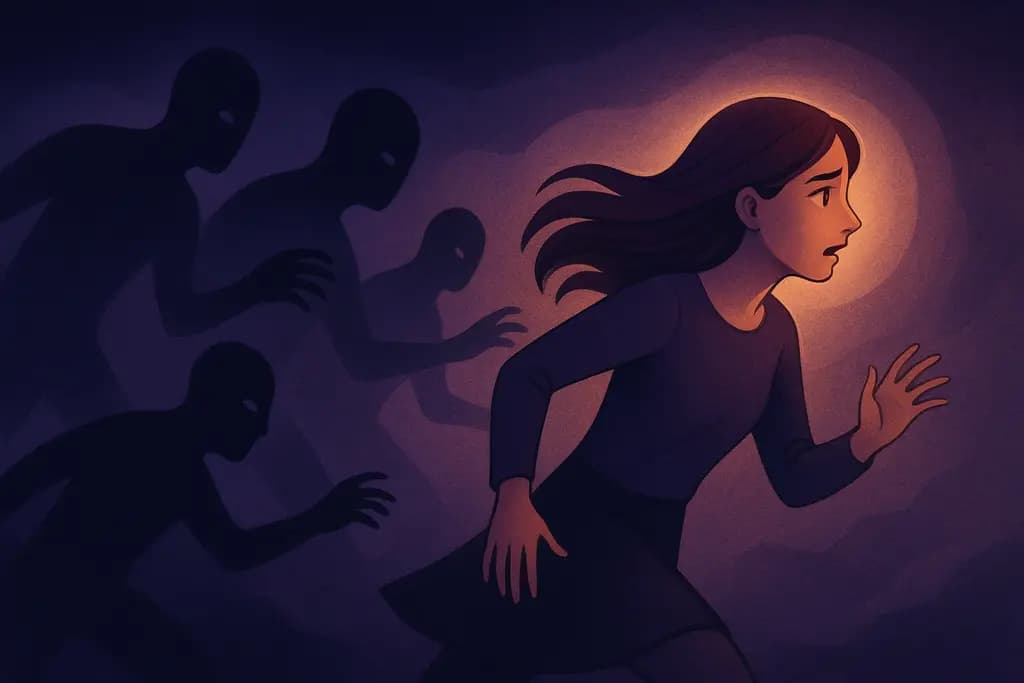 Dream illustration: Chased by shadowy figures