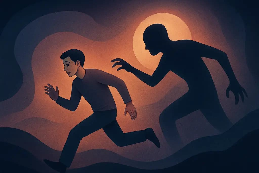 Dream illustration: Chased by your own shadow