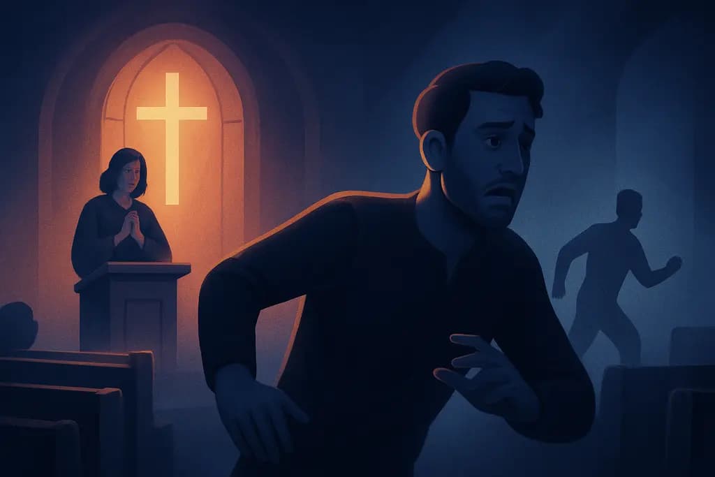 Dream illustration: chased during a church service dream