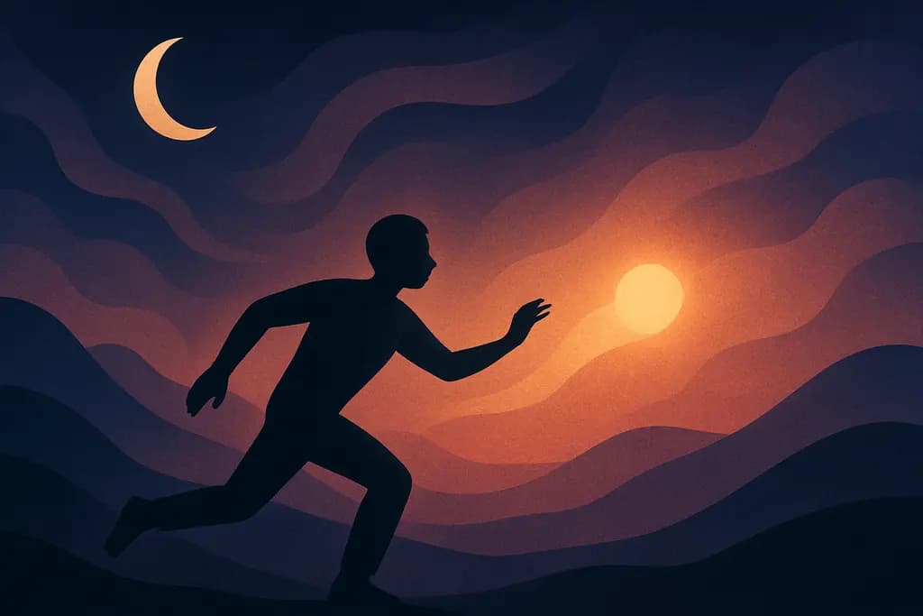Dream illustration: Chasing a fading light