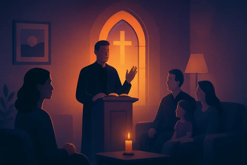 Dream illustration: church service in my house dream