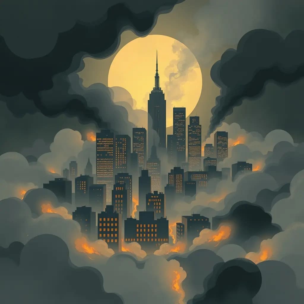 Dream illustration: City Covered in Ash