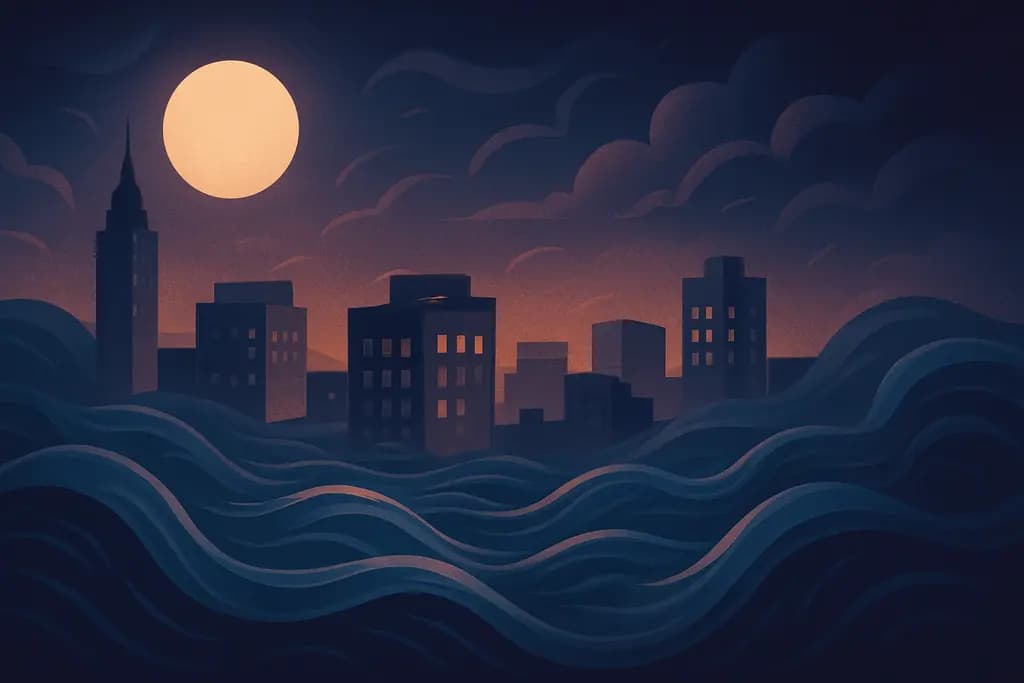 Dream illustration: City flooding