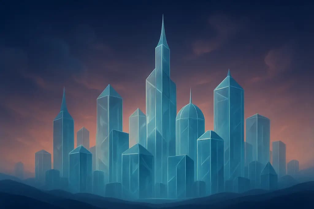 Dream illustration: City made of glass