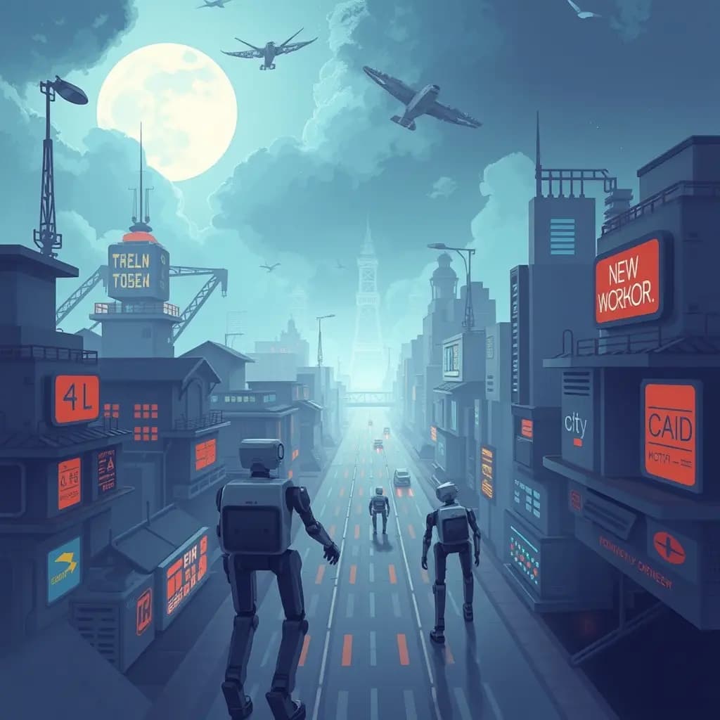 Dream illustration: City run by robots