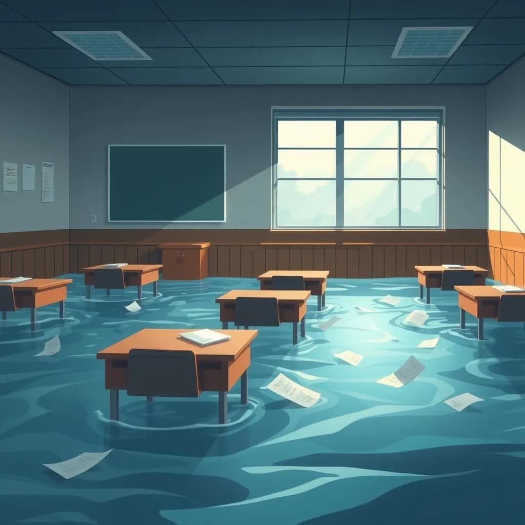 Dream illustration: Classroom fills with water