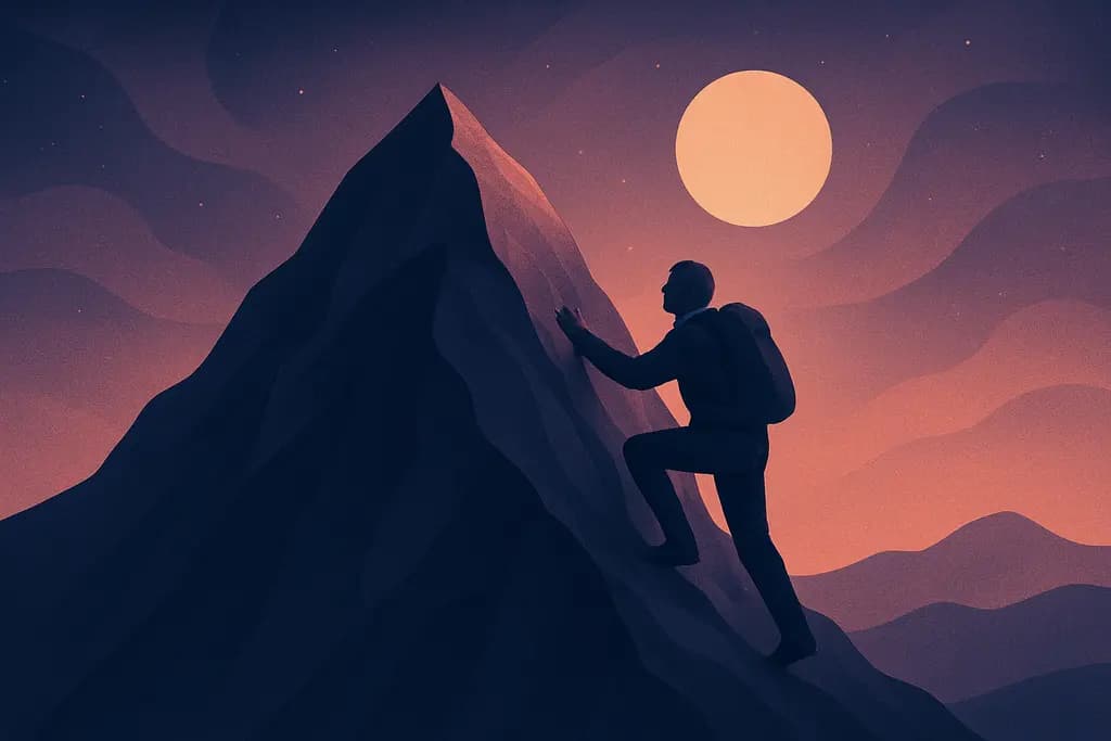 Dream illustration: Climbing a Mountain You Can't Summit