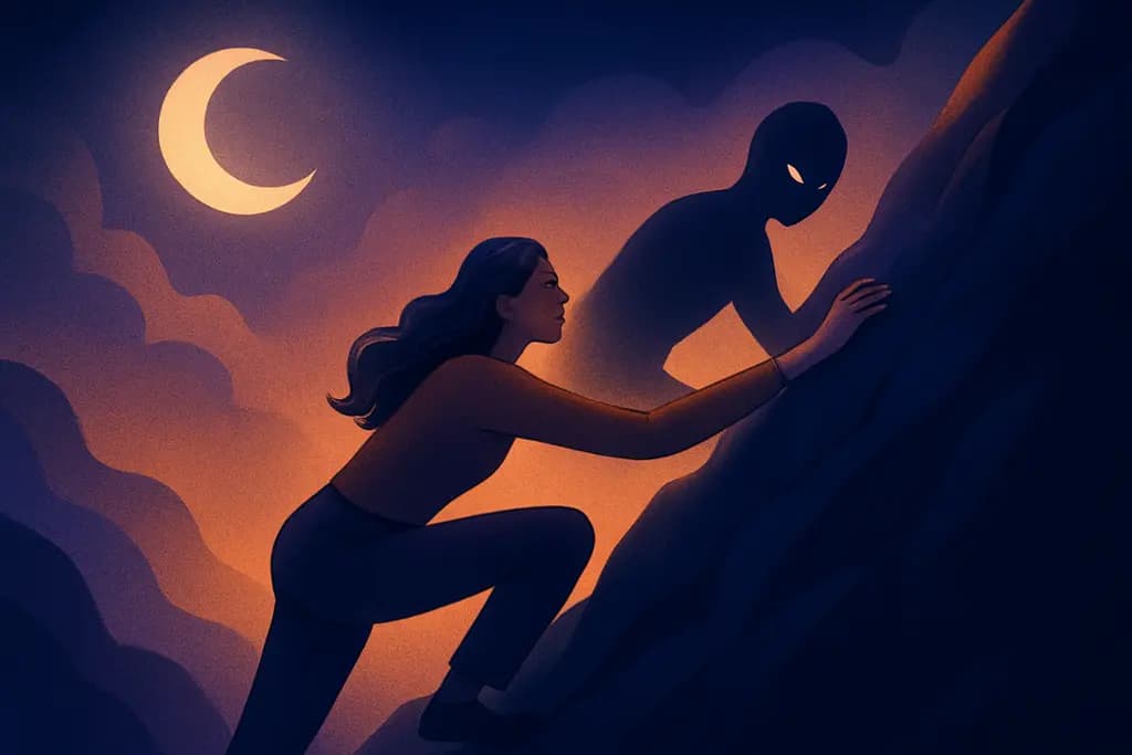 Dream illustration: climbing chasing me