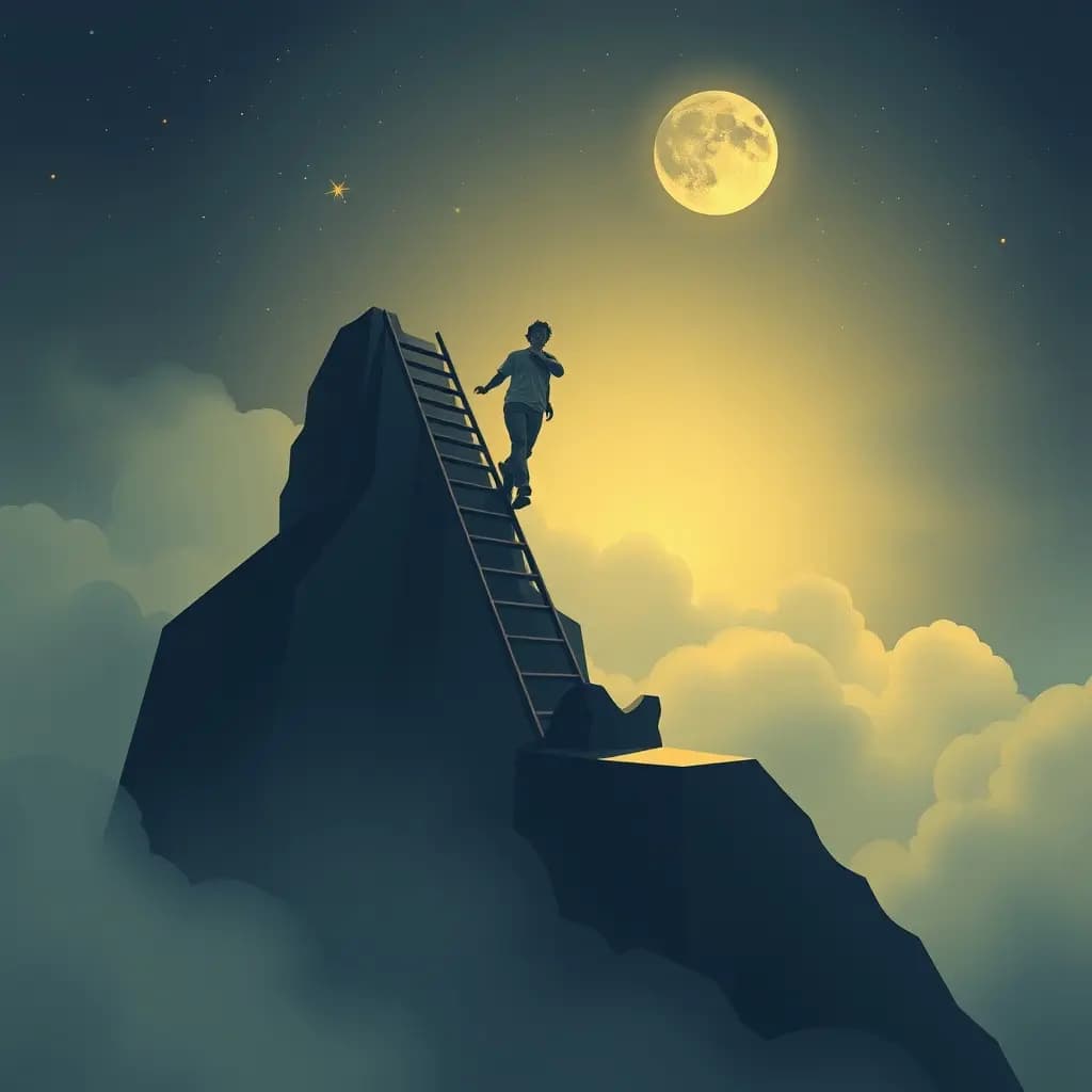 Dream illustration: Climbing invisible ladder