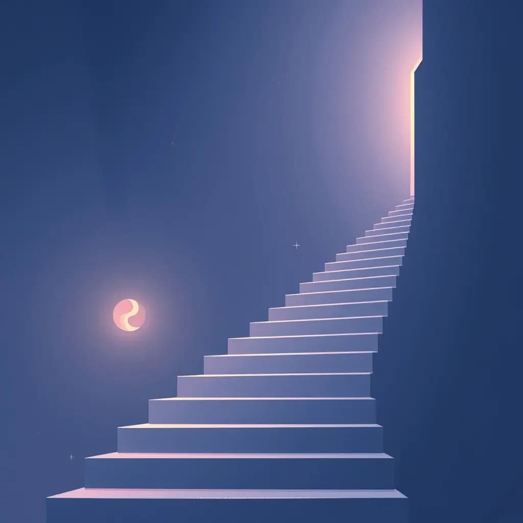 Dream illustration: Climbing stairs forever