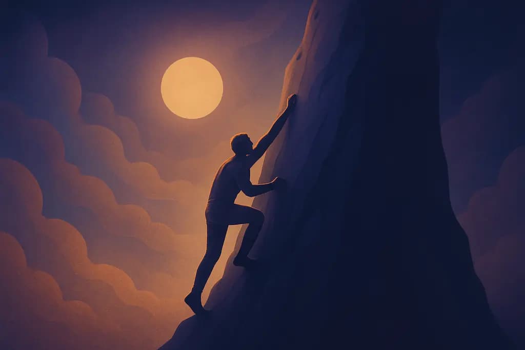 Dream illustration: climbing with no top in sight dream meaning