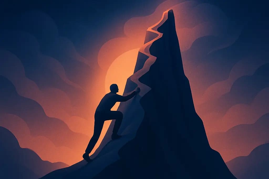 Dream illustration: Climbing with no top in sight