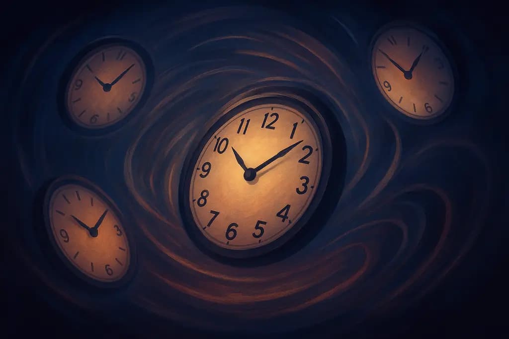 Dream illustration: Clocks spinning wildly