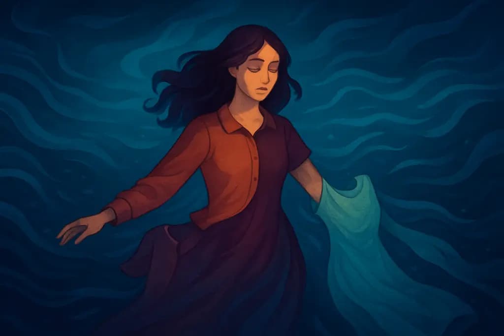 Dream illustration: clothes that keep changing style in water dream