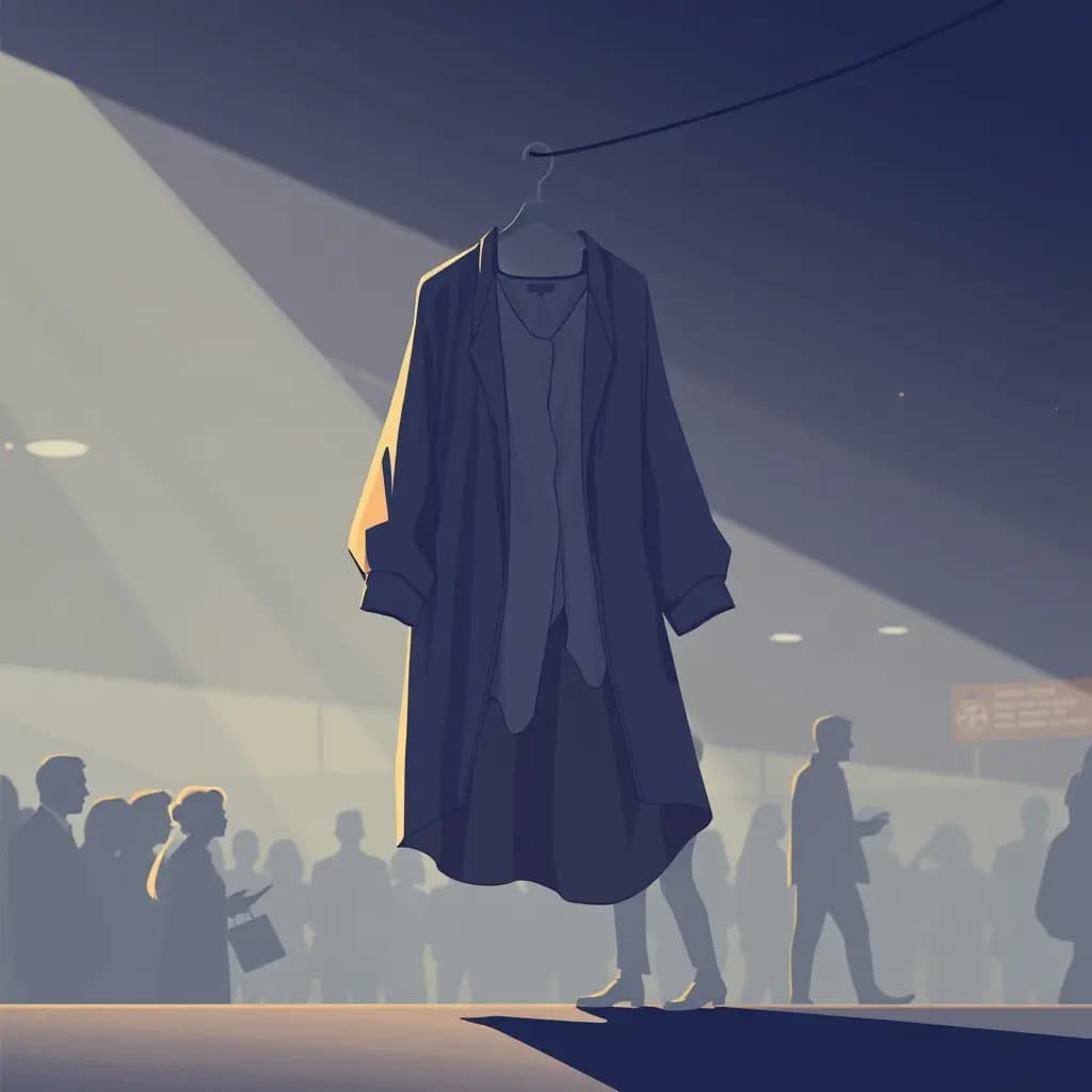 Dream illustration: Clothes vanish in public