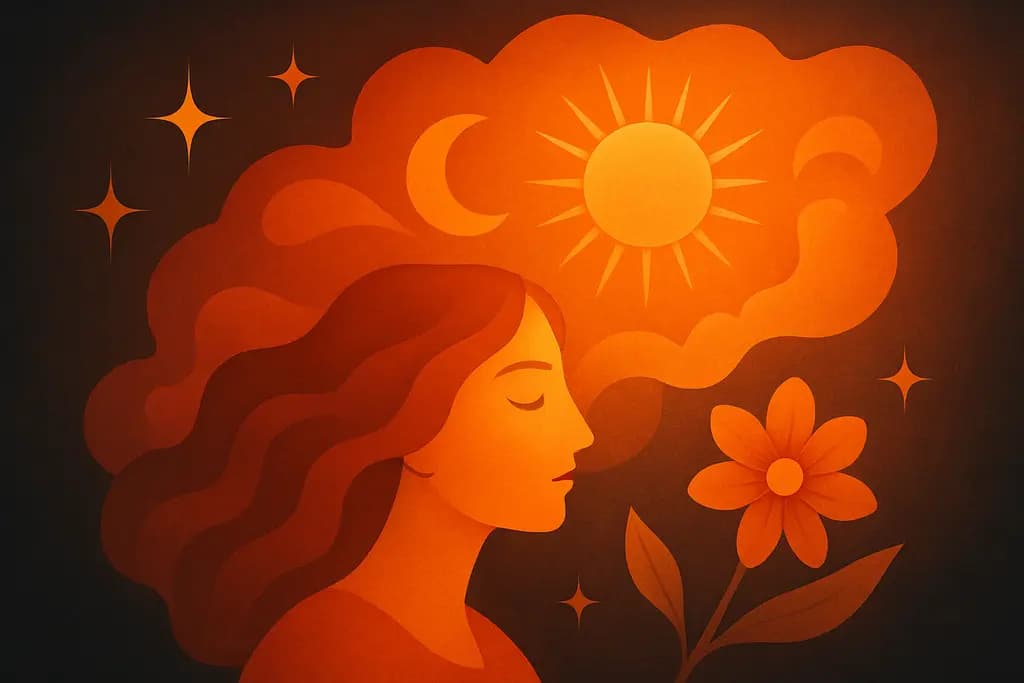 Dream illustration: Color: orange dream