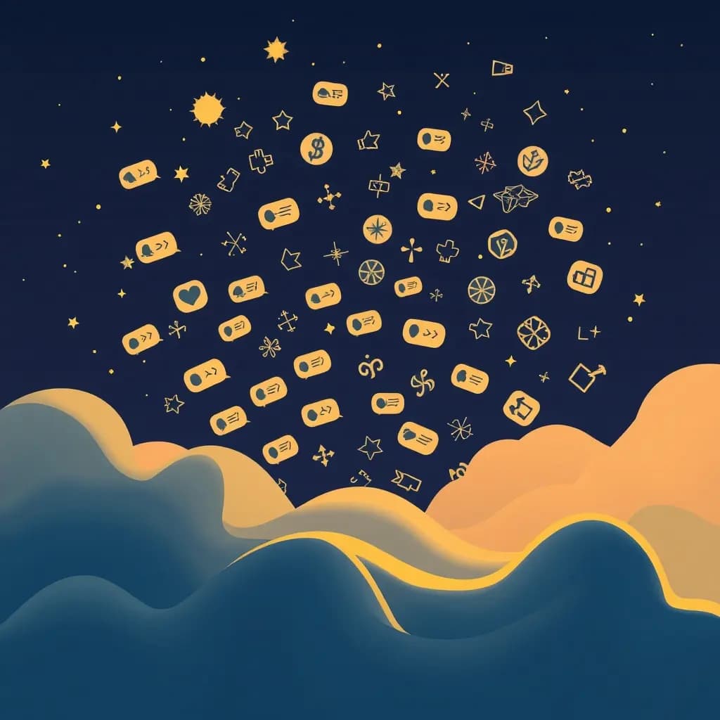 Dream illustration: Comments filled with symbols