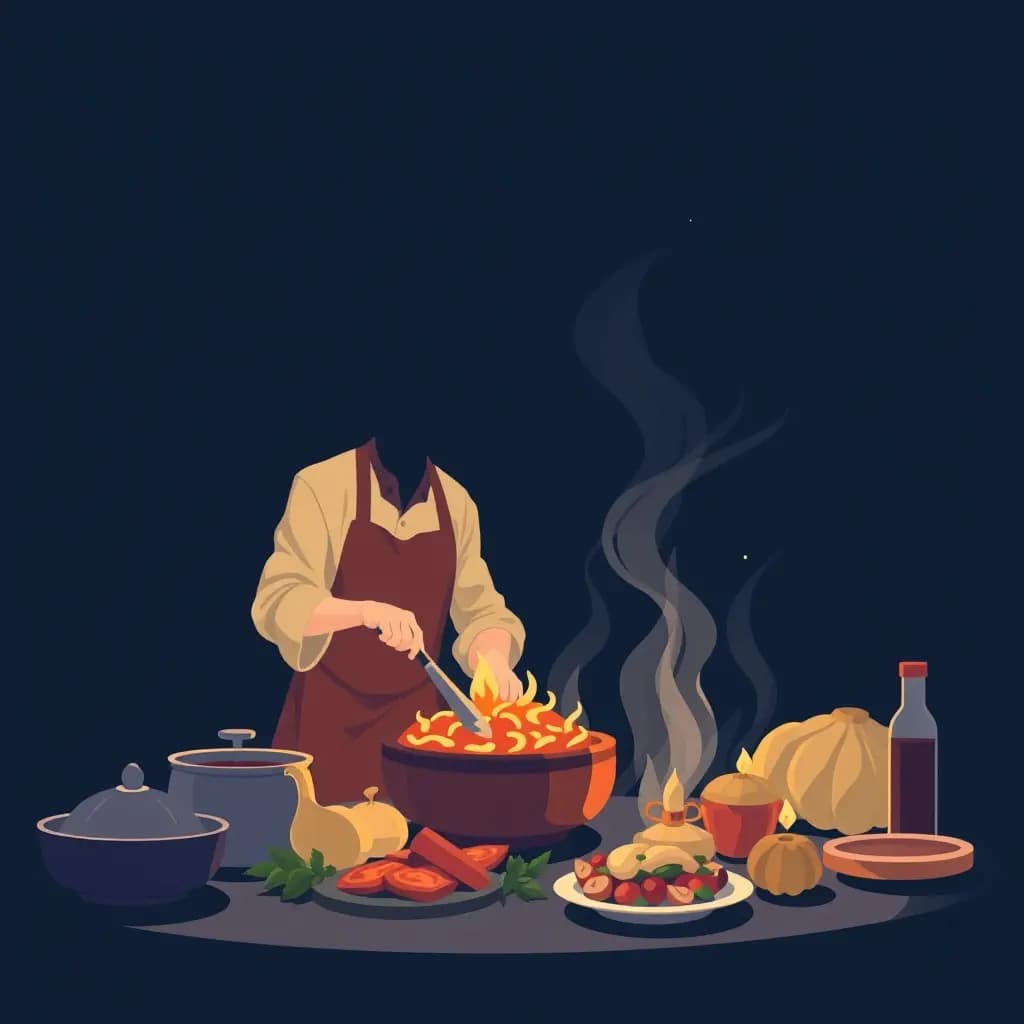 Dream illustration: Cooking an elaborate meal