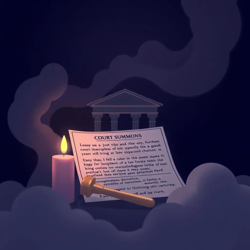 Dream illustration: Court summons unreadable