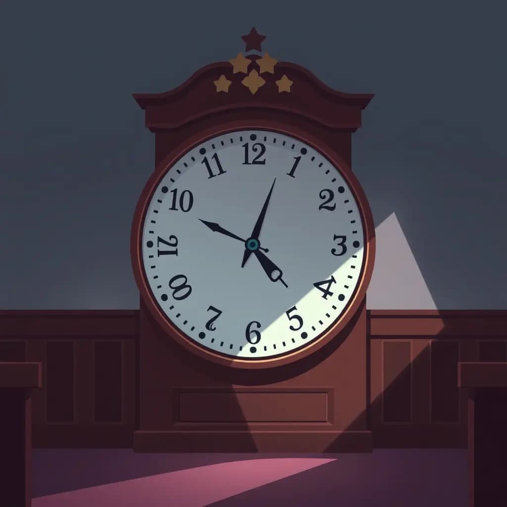 Dream illustration: Courtroom clock runs backwards