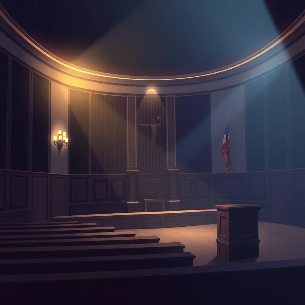 Dream illustration: Courtroom lights out