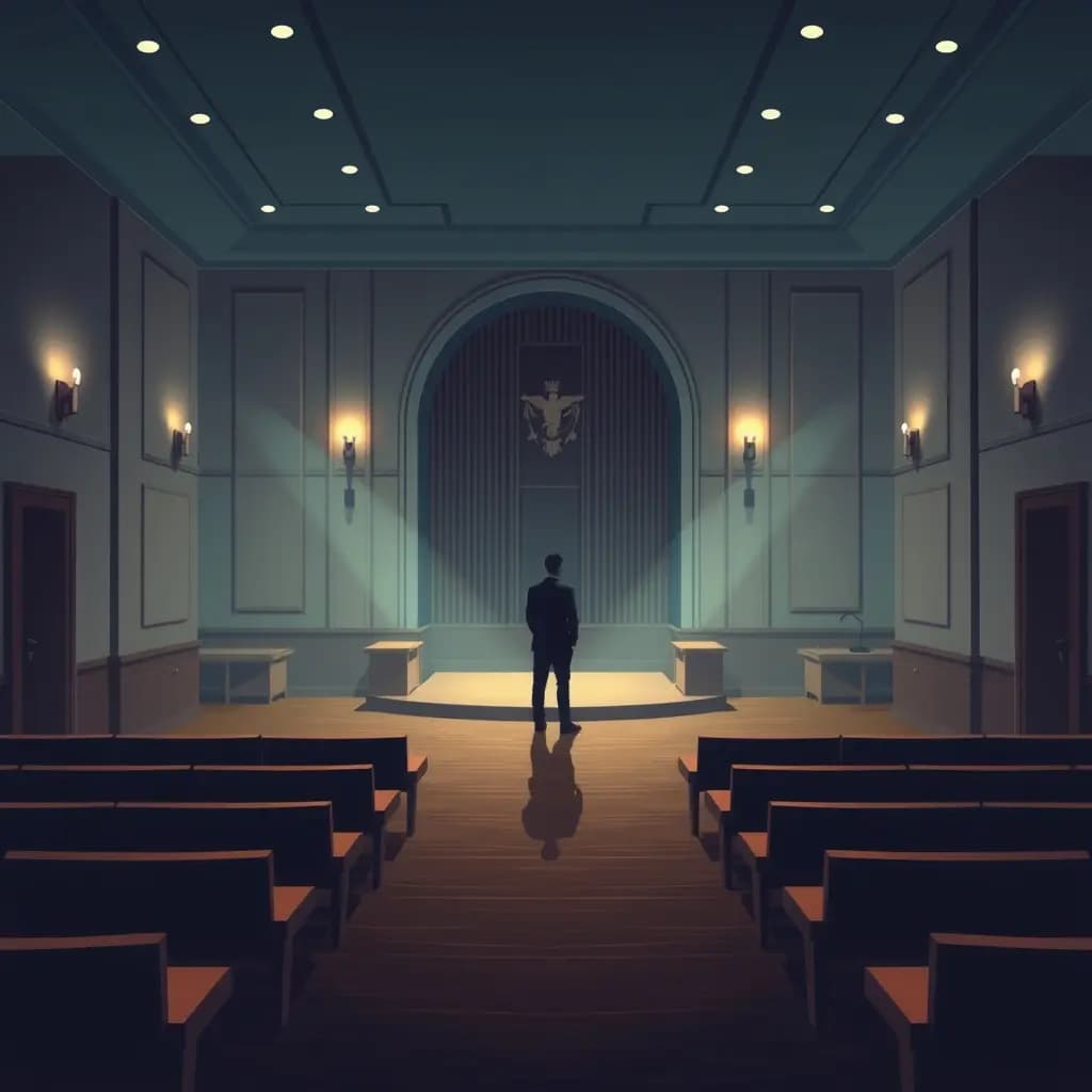 Dream illustration: Courtroom with no audience