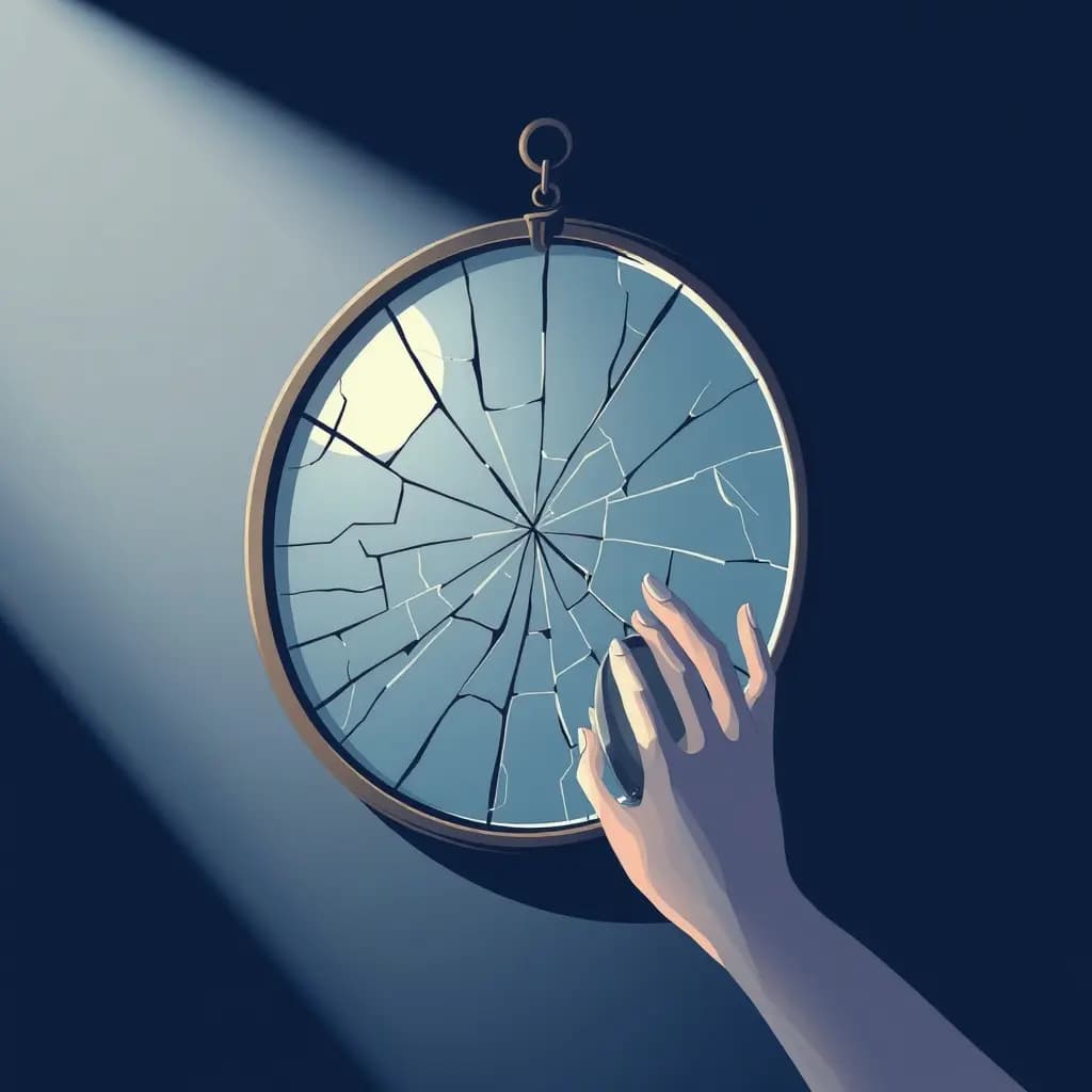 Dream illustration: Cracked mirror reflection