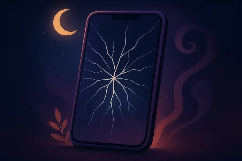 Dream illustration: Cracked phone screen