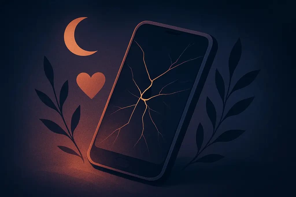 Dream illustration: Cracked smartphone screen dream