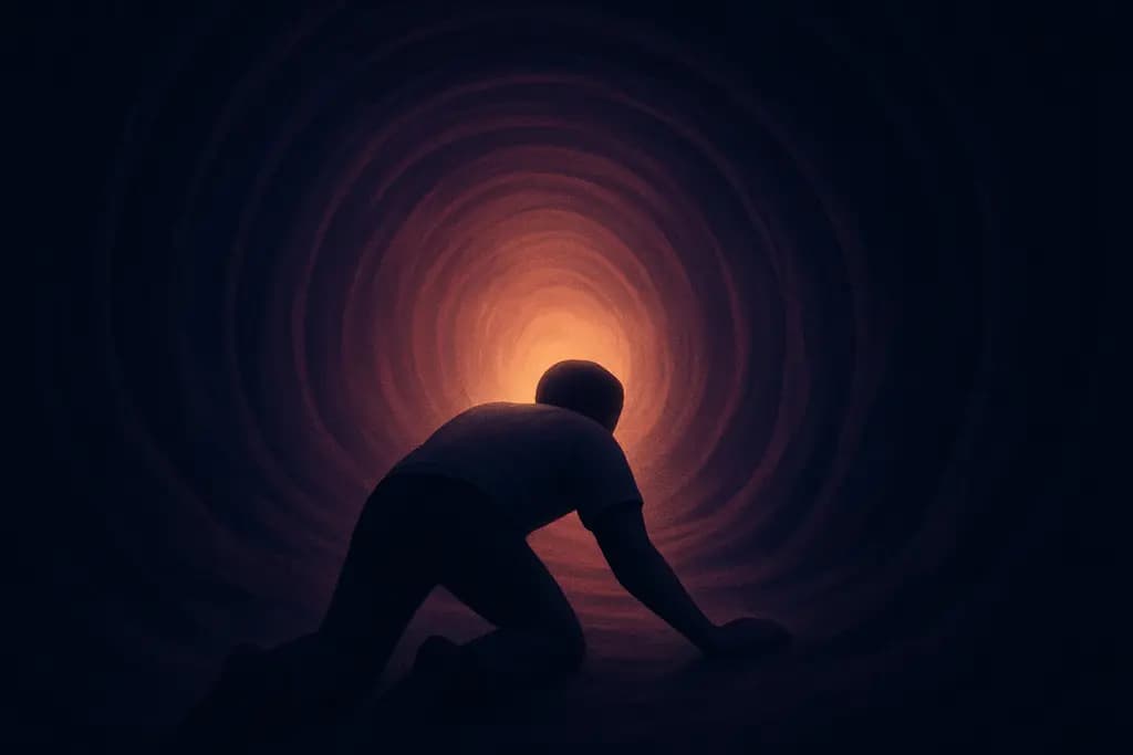 Dream illustration: Crawling Through a Tight Tunnel