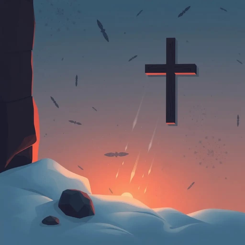 Dream illustration: Cross falls from wall