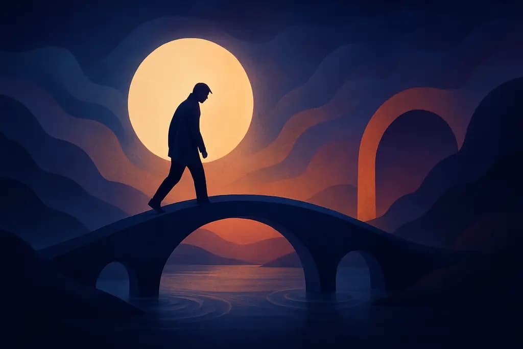 Dream illustration: Crossing a symbolic bridge