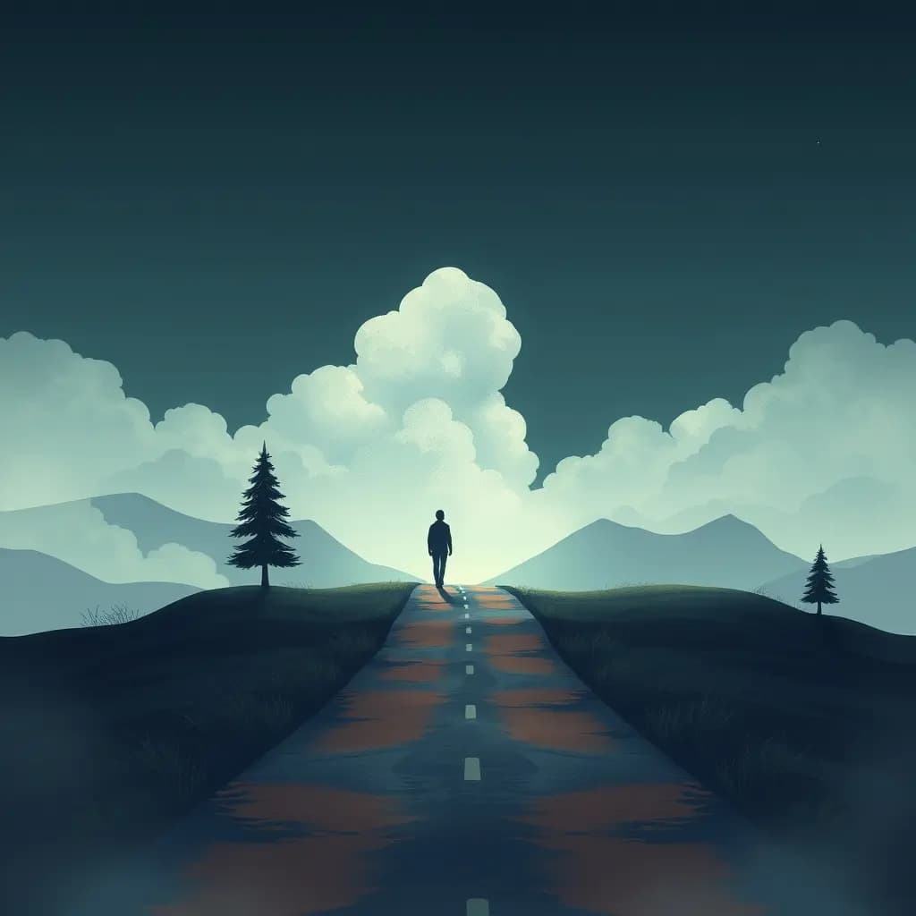 Dream illustration: Crossroads with two paths