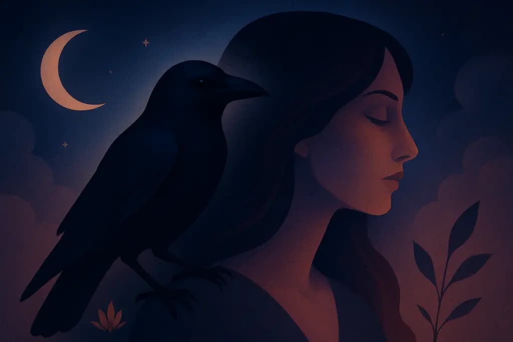 Dream illustration: Crow perched on your shoulder