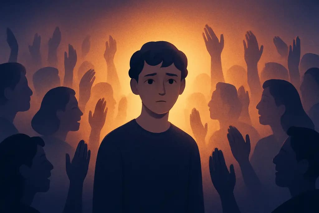 Dream illustration: Crowd cheering for you but you don't know why